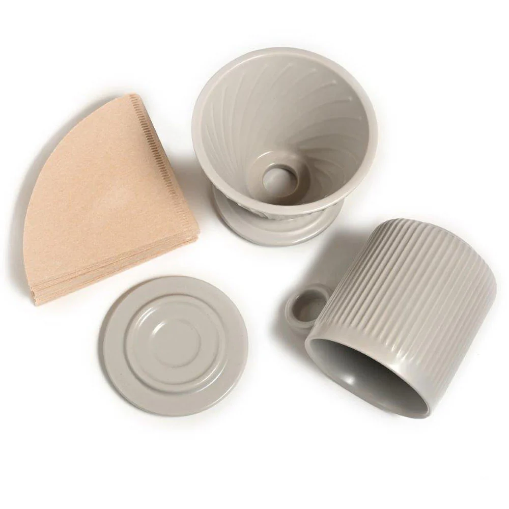 Coffee Culture Ceramic Mug & Pour Over Set <br>Grey <br>320ml - Image 5