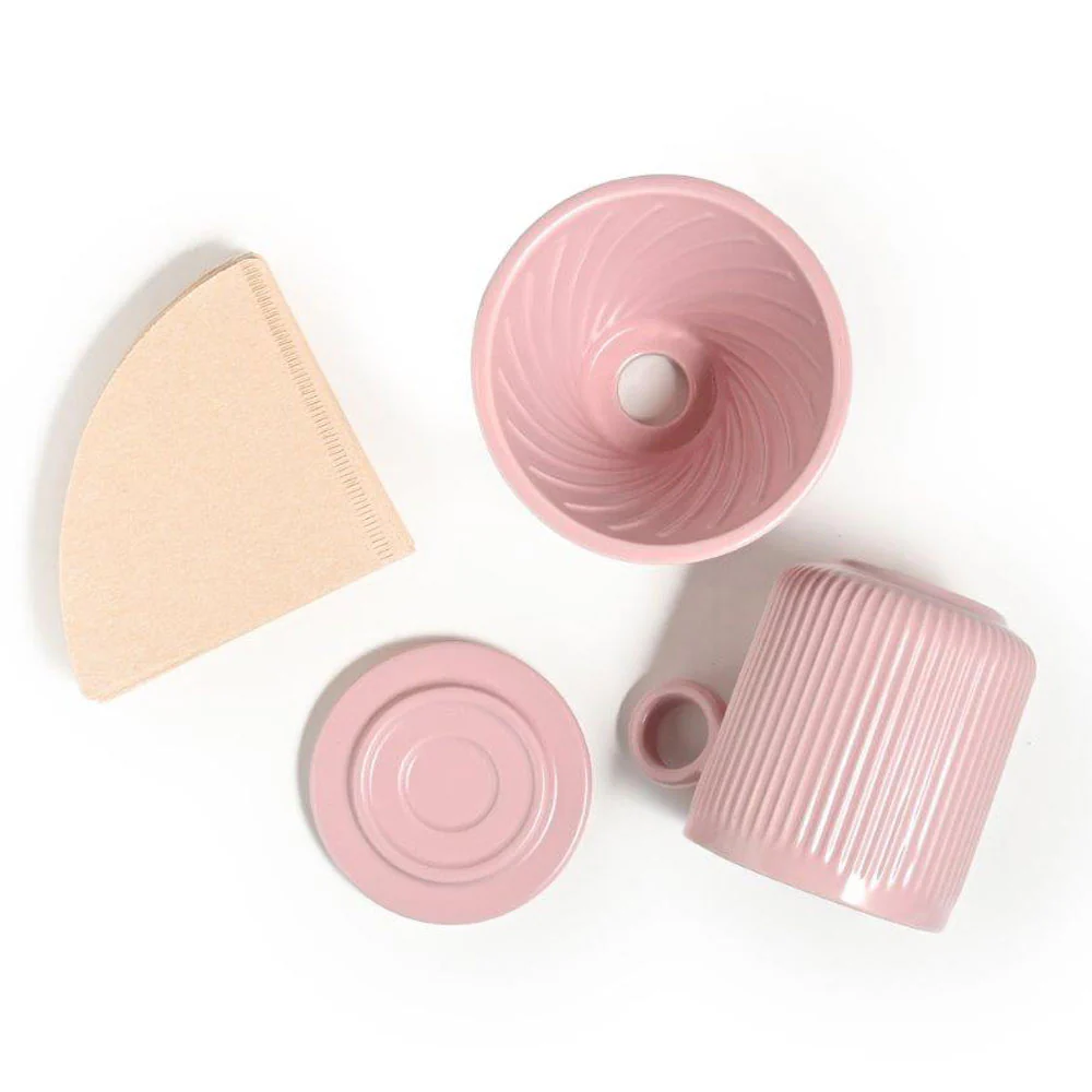 Coffee Culture Ceramic Mug & Pour Over Set <br>Pink <br>320ml - Image 7