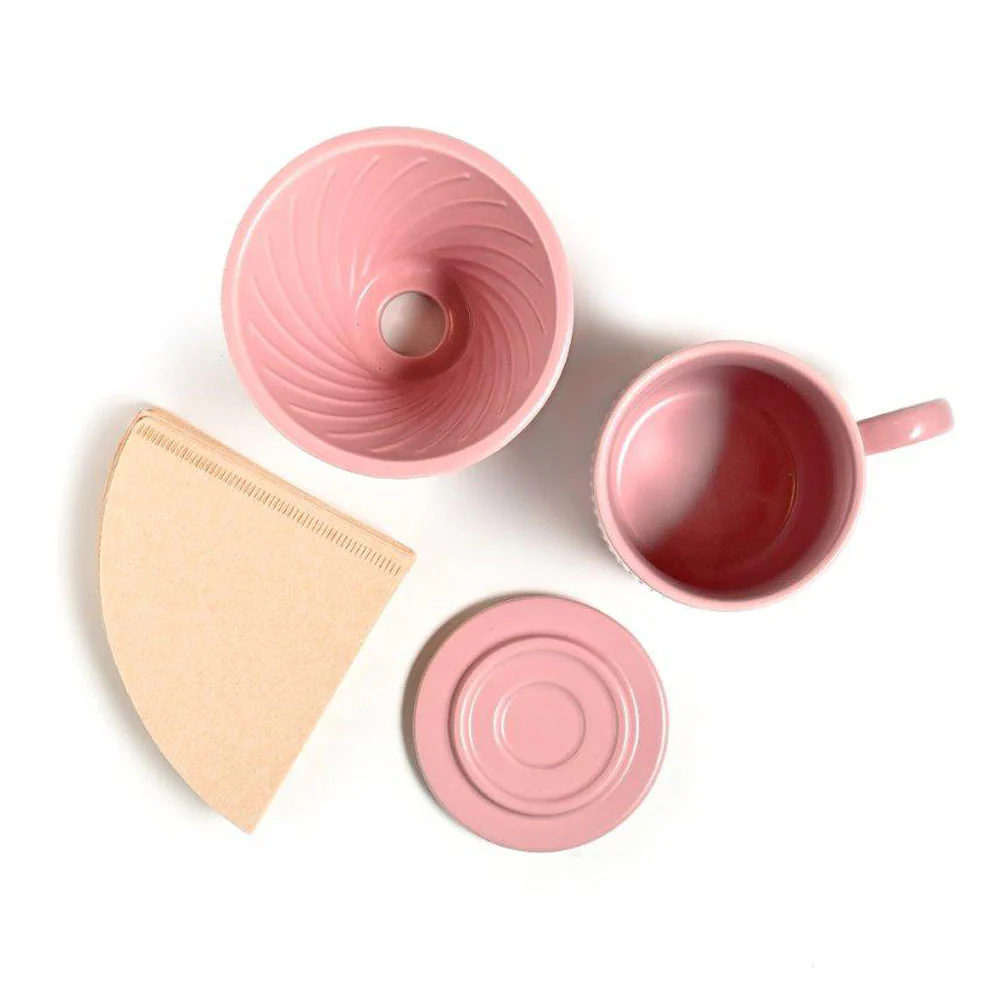 Coffee Culture Ceramic Mug & Pour Over Set <br>Pink <br>320ml - Image 8