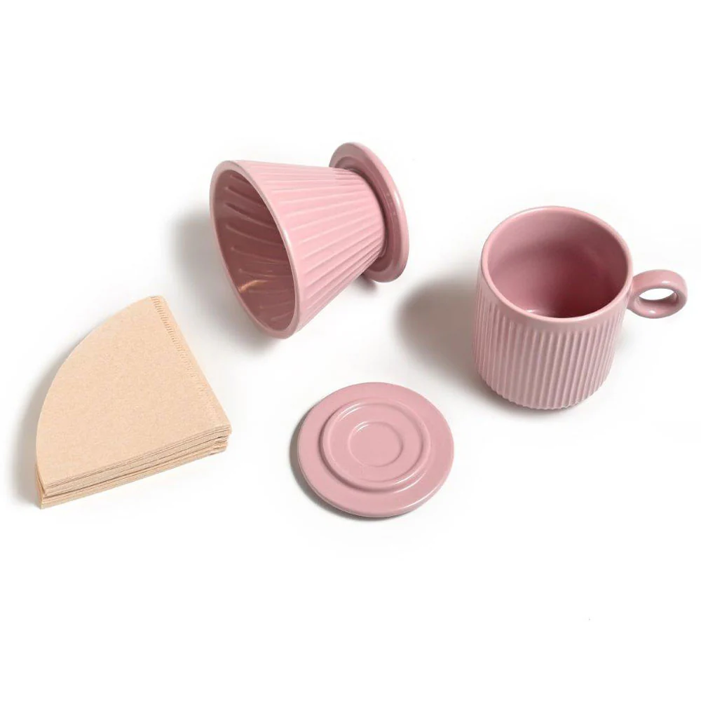 Coffee Culture Ceramic Mug & Pour Over Set <br>Pink <br>320ml - Image 9