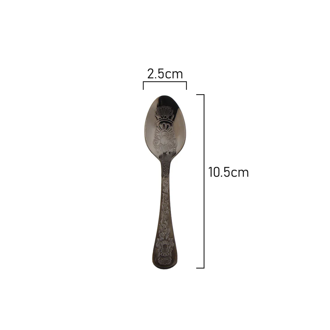 Coffee Culture Coffee Spoon <br>Set of 6 <br>Black Engraved Design - Image 3