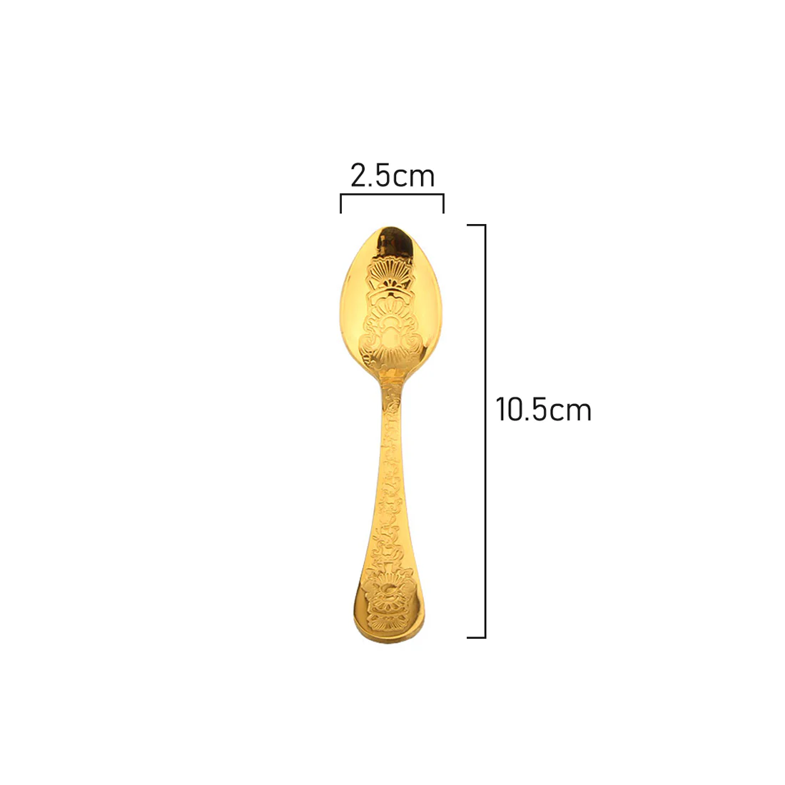 Coffee Culture Coffee Spoon <br>Set of 6 <br>Gold Engraved Design - Image 3