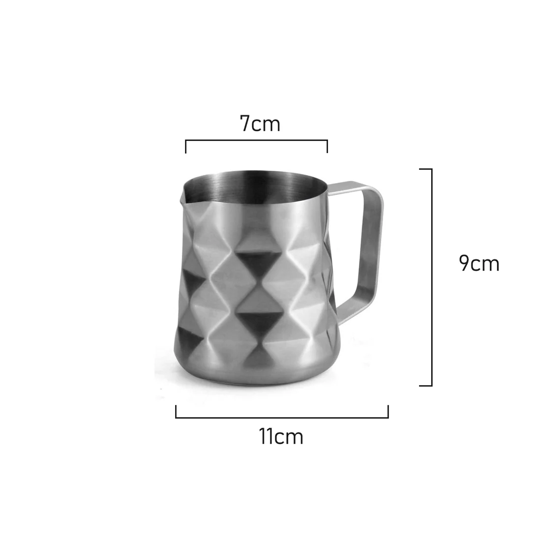 Coffee Culture Diamond Milk Frothing Jug <br>Stainless Steel <br>350ml* - Image 3