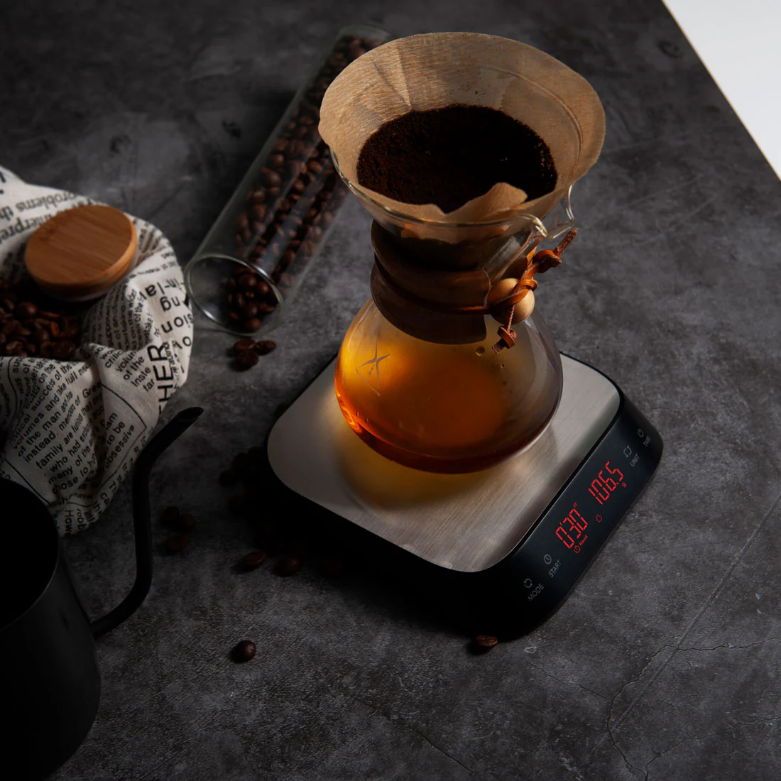 Coffee Culture Digital Coffee Scale <br>Made From Stainless Steel With LED Display <br>3kg Capacity - Image 2
