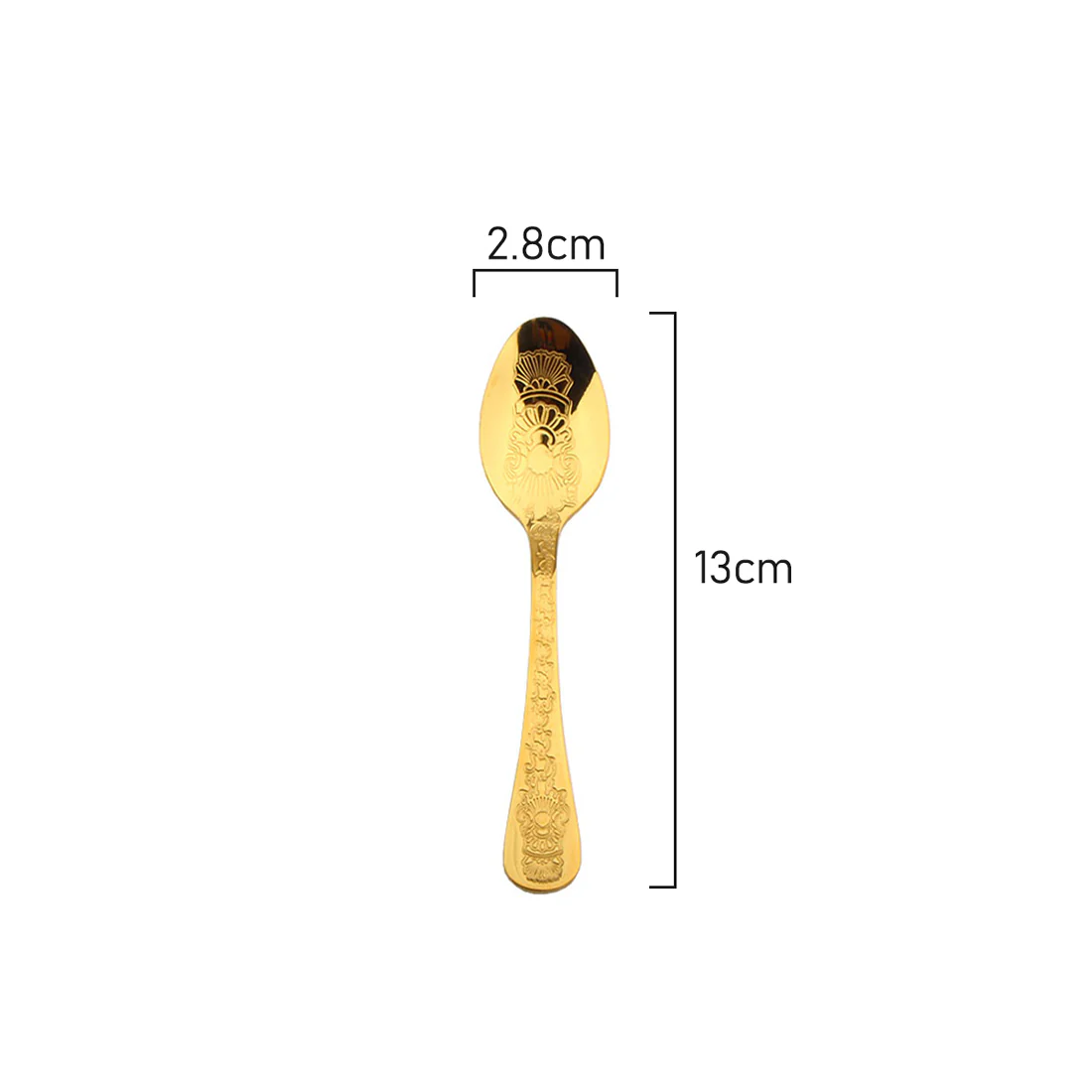 Coffee Culture Tea Spoon <br>Set of 6 <br>Gold Engraved Design - Image 3