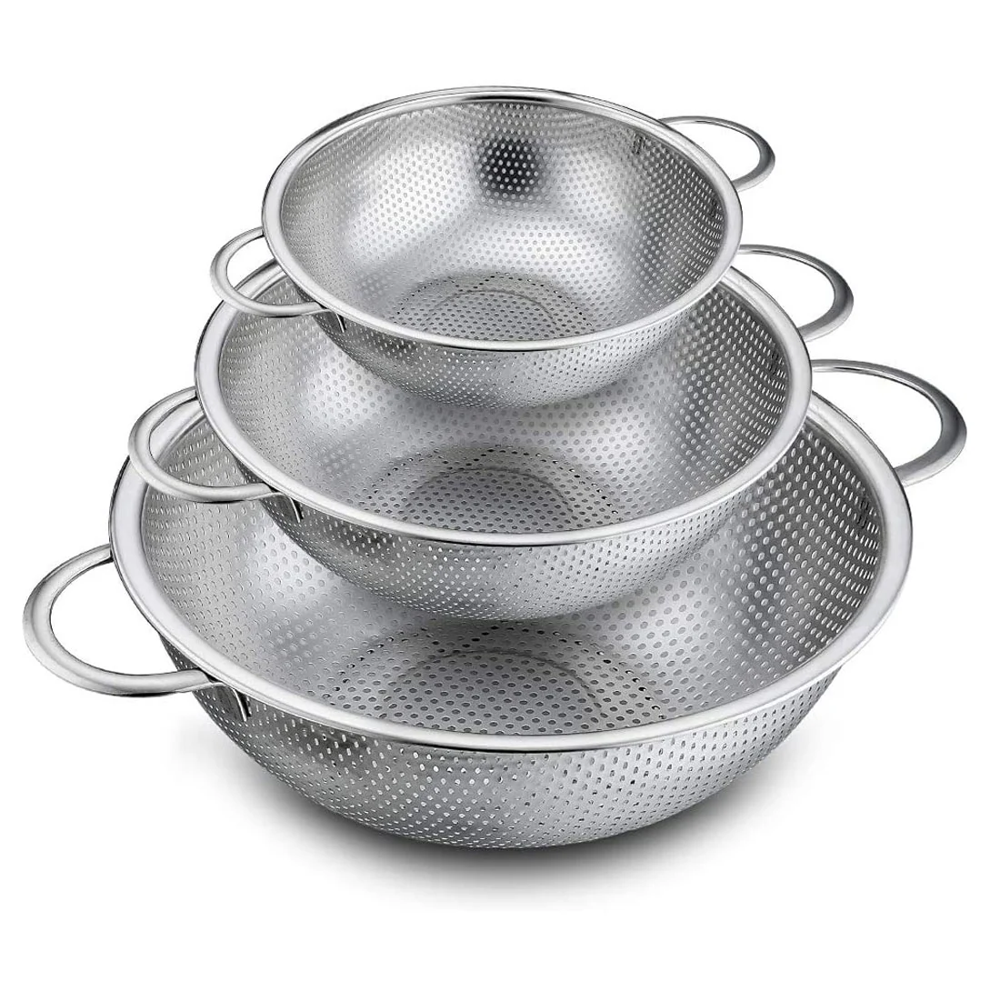 Colander with Handles Medium <br>Stainless Steel <br>Diameter 25.5 - Image 4