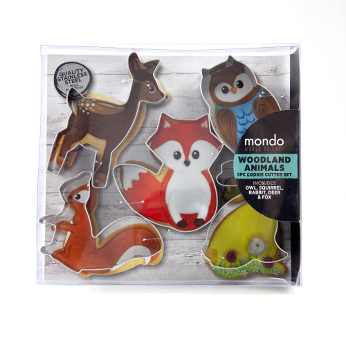 Cookie & Pastry 5 Piece Cutter Set Stainless Steel <br>Woodland Animals