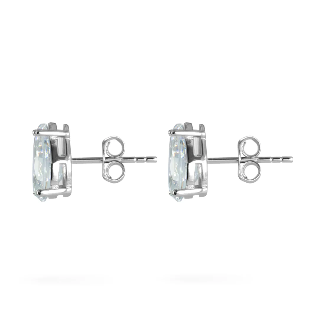 Joolz Co Cubic Zirconia Stud Push Back Earrings <br>925 Sterling Silver - Image 3