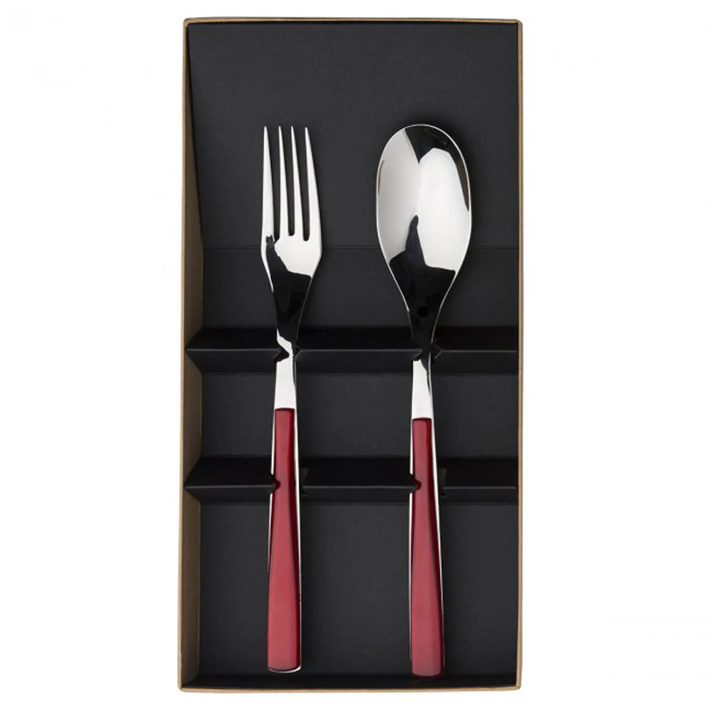 Degrenne Quartz Serving Spoon & Fork Set <br>2 Piece Set <br>Red - Image 3