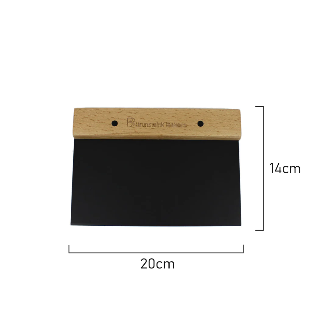 Dough Scraper <br>Black Stainless Steel and Wood <br>Dimensions 14 x 20cm - Image 4