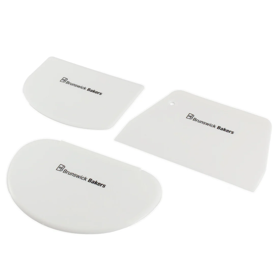 Dough Scraper & Cutter Set of 3 <br>White <br>Work with dough, pasty & fondant with ease