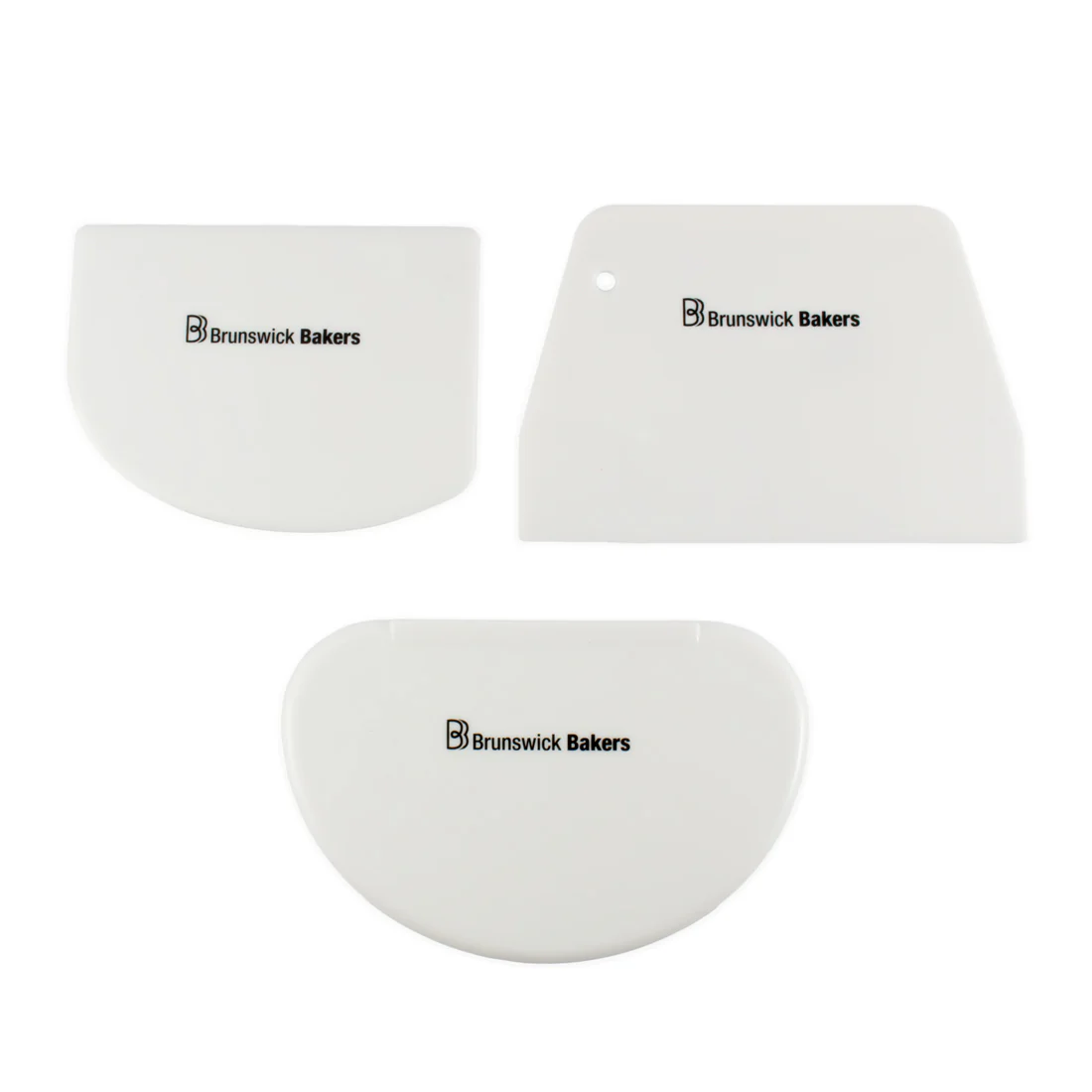 Dough Scraper & Cutter Set of 3 <br>White <br>Work with dough, pasty & fondant with ease - Image 2