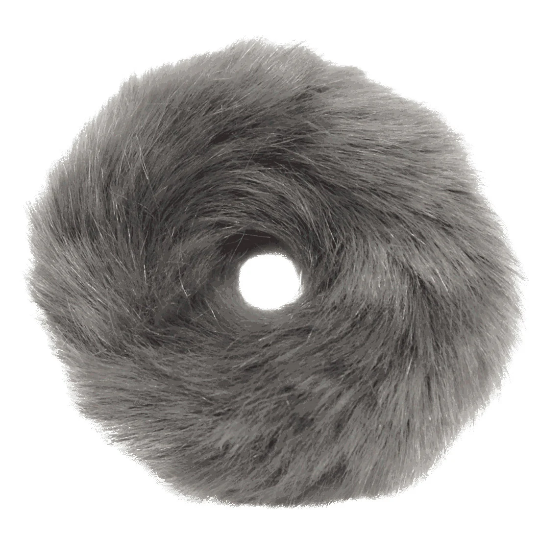 Ullu Faux Fur Scrunchie <br>Smoke Grey <br>7.5cm diameter