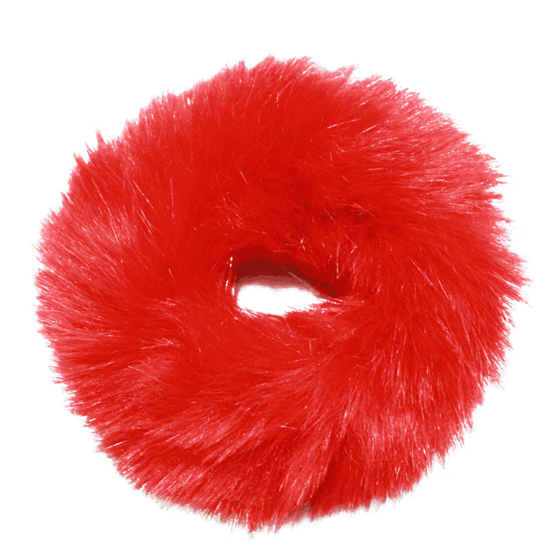 Ullu Faux Fur Scrunchie <br>Red <br>7.5cm diameter