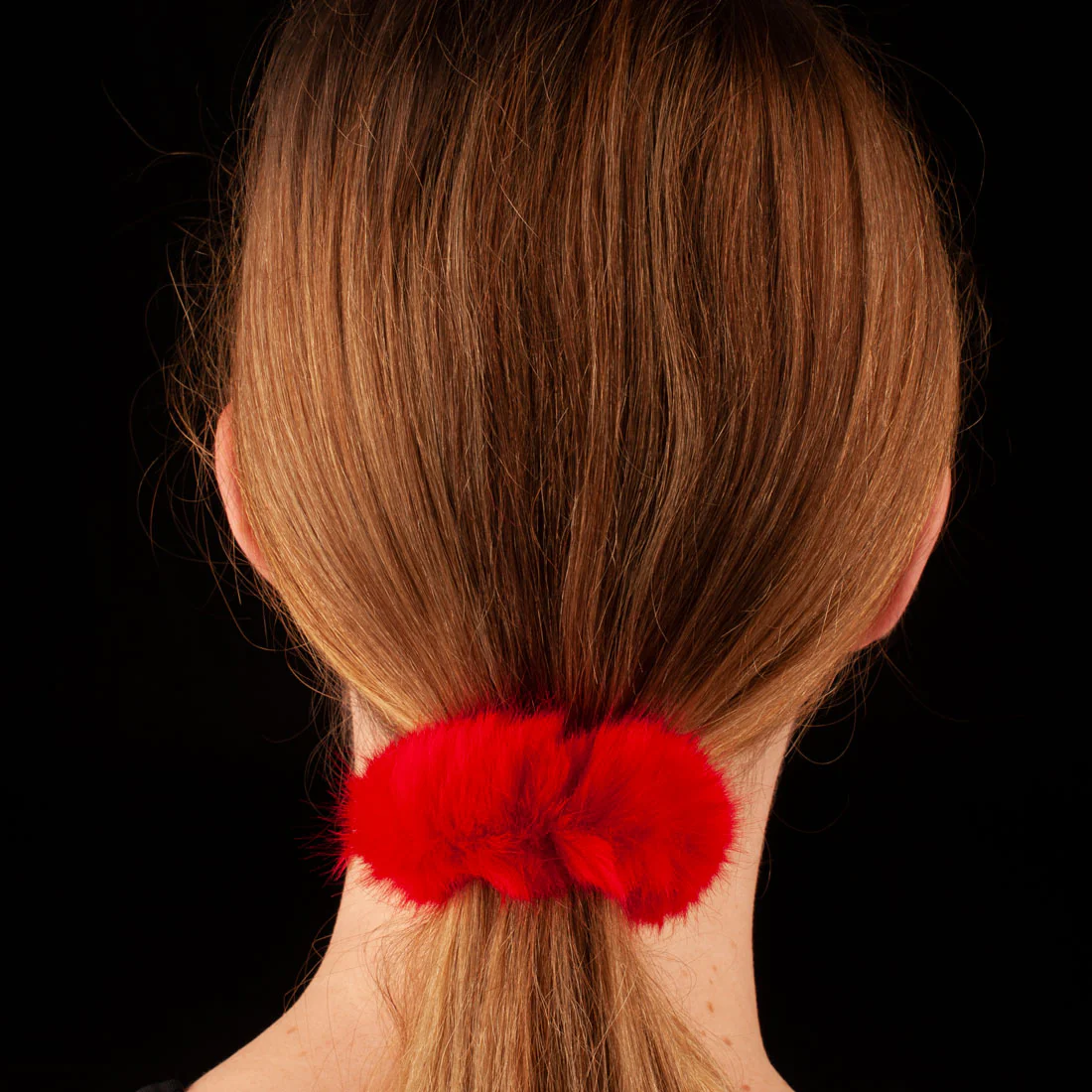 Ullu Faux Fur Scrunchie <br>Red <br>7.5cm diameter - Image 2