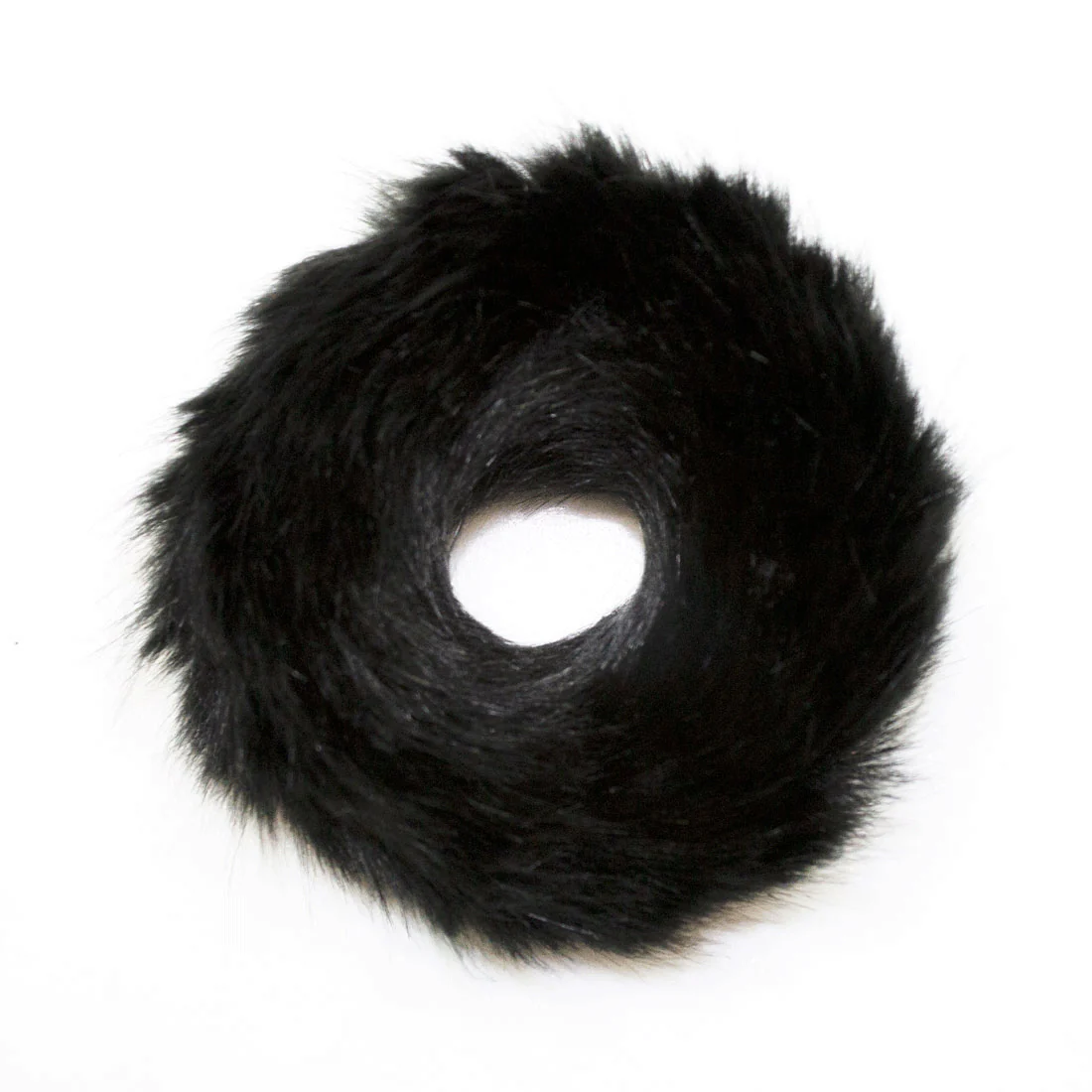 Ullu Faux Fur Scrunchie <br>Black <br>7.5cm Diameter