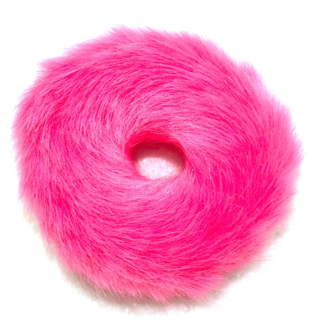 Ullu Faux Fur Scrunchie <br>Candy Pink <br>7.5cm diameter