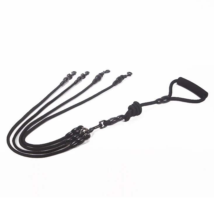 Furzone 2/3/4 Way 360 Degree Swivel Dog Lead Set <br>Paddle Handle <br>Black