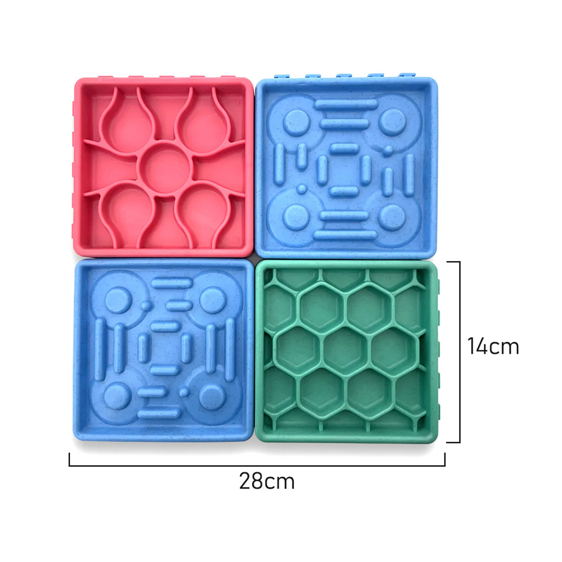 Furzone 4 In 1 Slow Feeder & Lick Bowl/Mat <br>Interconnecting Enrichment Squares <br>Suction Base - Image 14