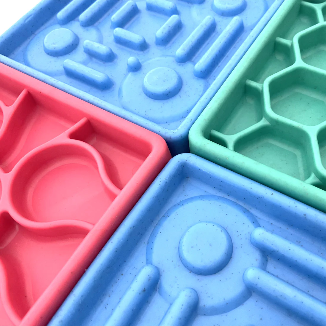 Furzone 4 In 1 Slow Feeder & Lick Bowl/Mat <br>Interconnecting Enrichment Squares <br>Suction Base - Image 2
