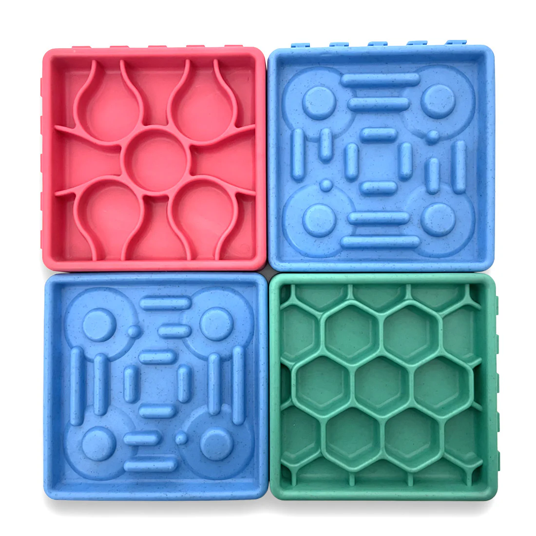 Furzone 4 In 1 Slow Feeder & Lick Bowl/Mat <br>Interconnecting Enrichment Squares <br>Suction Base - Image 3