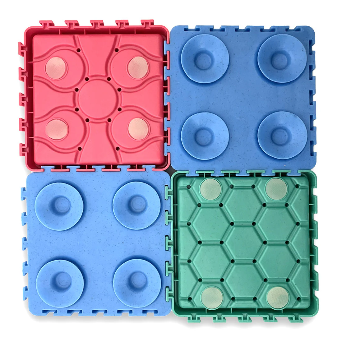 Furzone 4 In 1 Slow Feeder & Lick Bowl/Mat <br>Interconnecting Enrichment Squares <br>Suction Base - Image 4