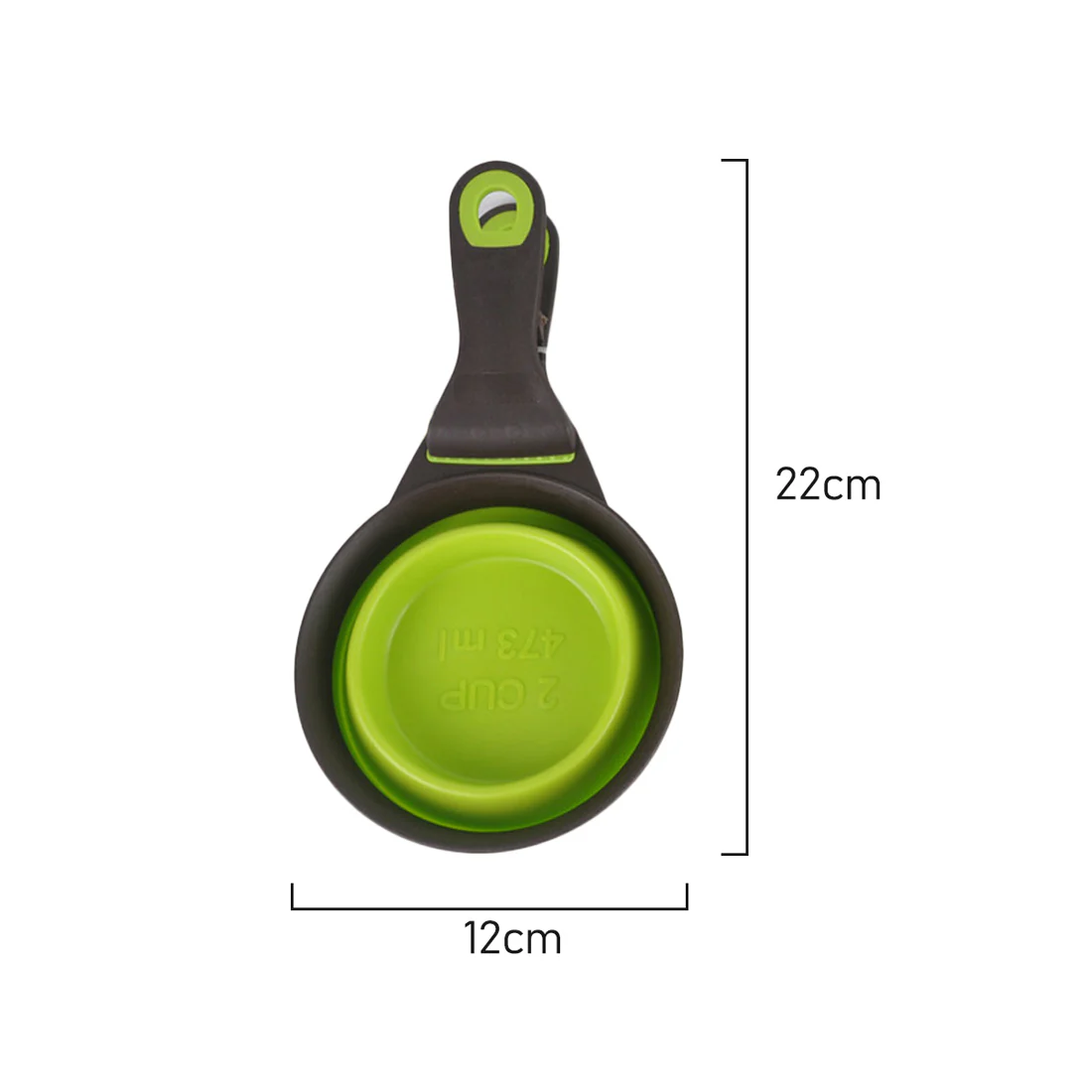 Furzone Collapsible Dog/Cat Food Scoop Measuring Cup & Bag Clip <br>Green <br>2 Cup / 473ml - Image 5