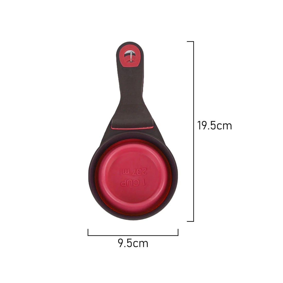 Furzone Collapsible Dog/Cat Food Scoop Measuring Cup & Bag Clip <br>Pink <br>1 Cup / 237ml - Image 6