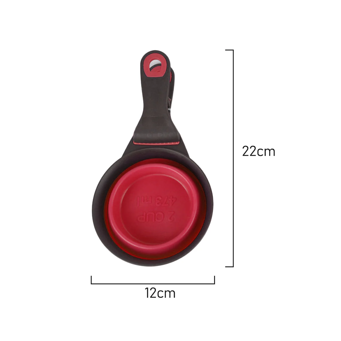 Furzone Collapsible Dog/Cat Food Scoop Measuring Cup & Bag Clip <br>Pink <br>2 Cup / 473ml - Image 6