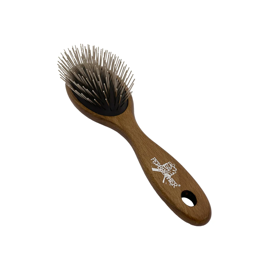 Furzone Dog/Cat Small Pin Brush <br>Stainless Steel & Beechwood <br>Small 19 x 5cm - Image 2