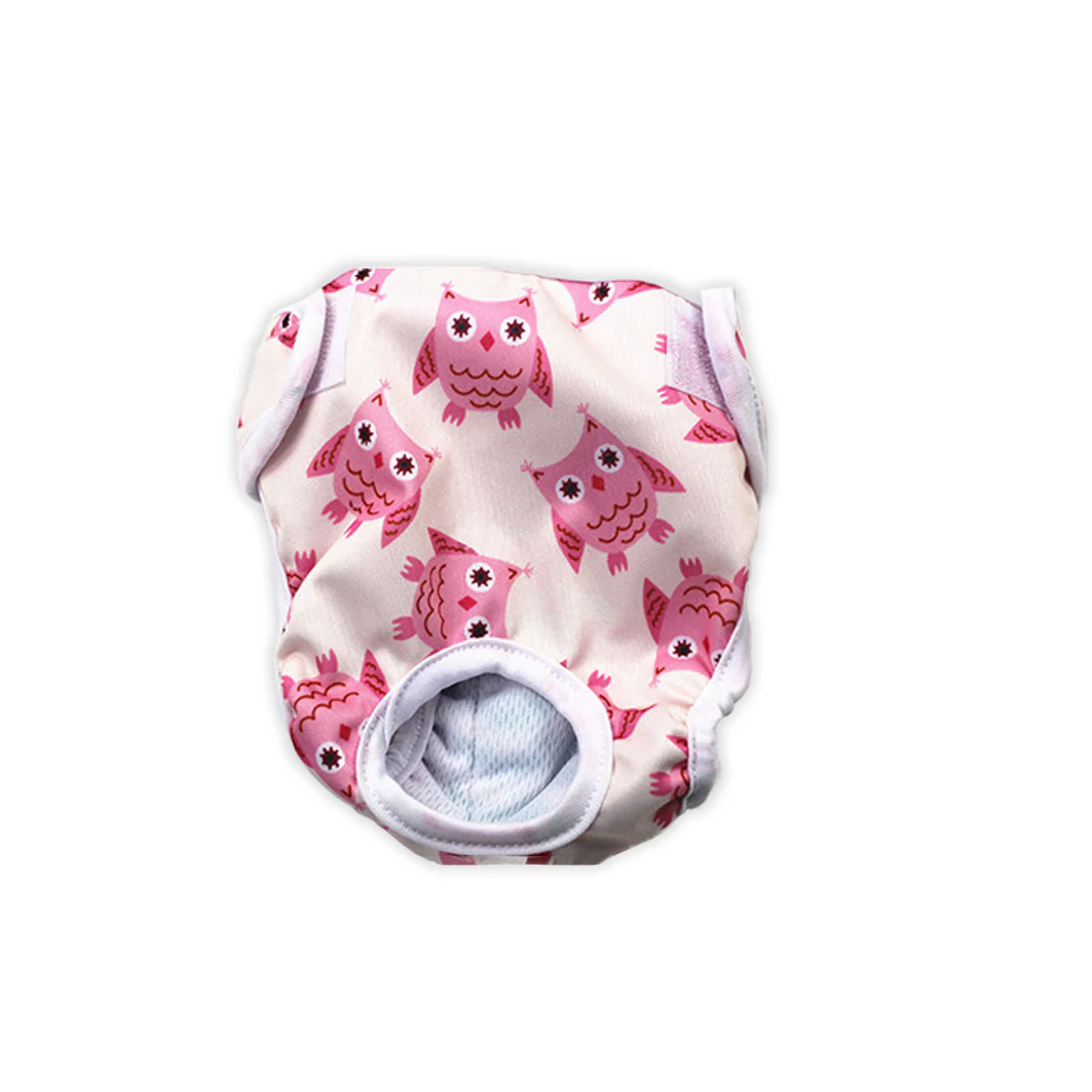 Furzone Extra Small Reusable Washable Female Dog Diaper <br>Suitable for waistline 25-35cm <br>Pink Owl