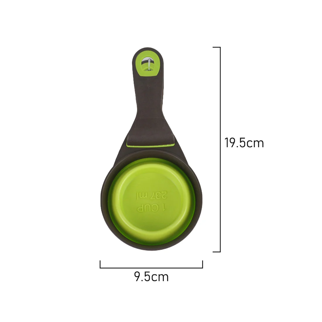 Furzone Collapsible Dog/Cat Food Scoop Measuring Cup & Bag Clip <br>Green <br>1 Cup / 237ml - Image 5