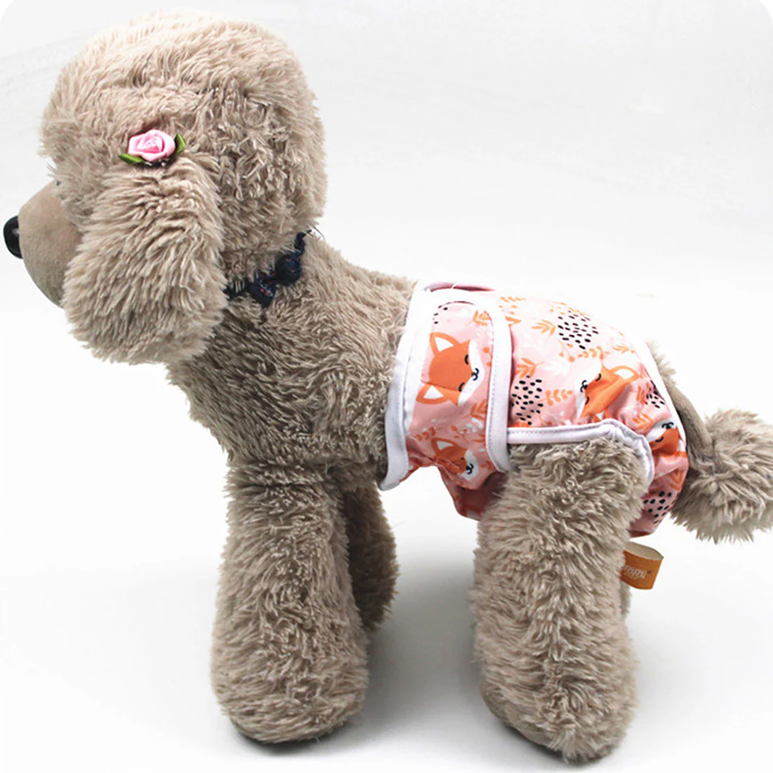 Furzone Large Reusable Washable Female Dog Diaper <br>Suitable for waistline 50-60cm <br>Orange Fox - Image 3
