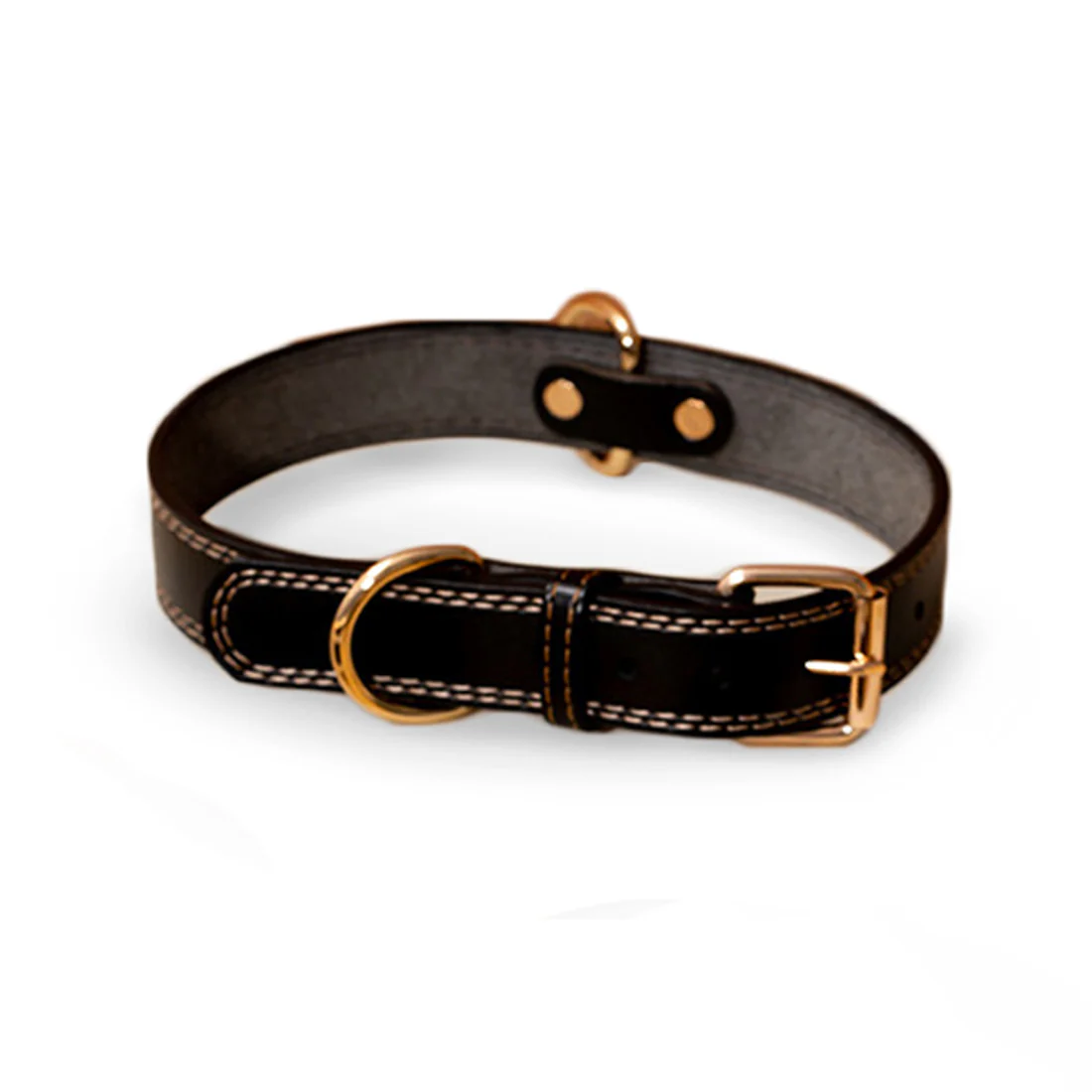 Furzone Large Vegan Leather Dog Collar <br>Black <br>Suitable for Neck Diameter 50-60cm