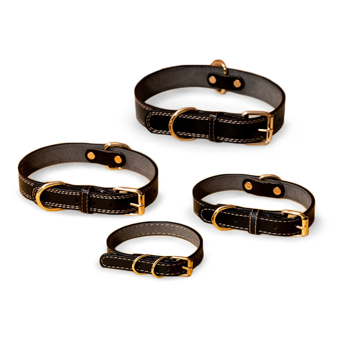 Furzone Large Vegan Leather Dog Collar <br>Black <br>Suitable for Neck Diameter 50-60cm - Image 2