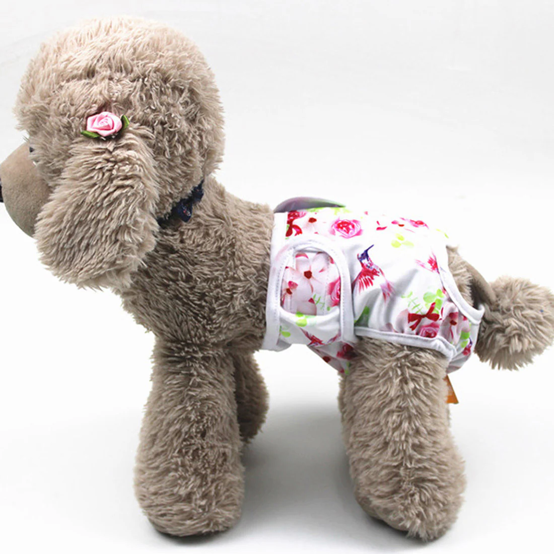 Furzone Medium Reusable Washable Female Dog Diaper <br>Suitable for waistline 40-50cm <br>Pink Rose - Image 3