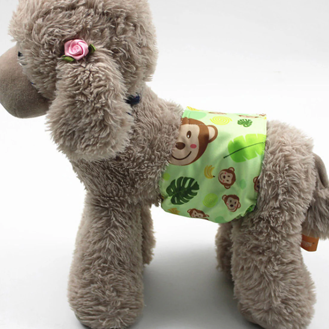 Furzone Medium Washable Male Dog Wrap <br>Suitable for waistline 34-40cm <br>Green Monkey - Image 2