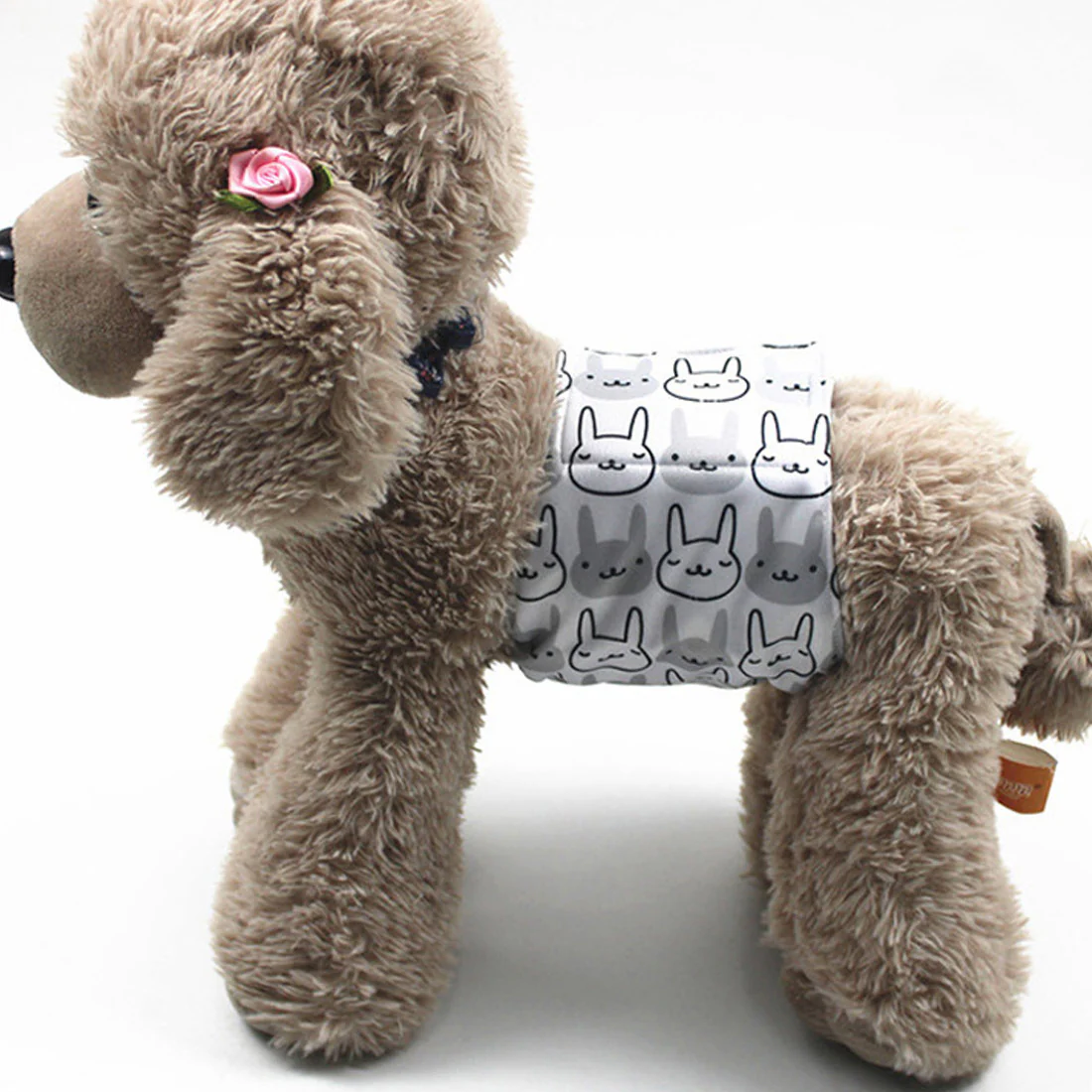 Furzone Small Washable Male Dog Wrap <br>Suitable for waistline 26-34cm <br>Grey Rabbit - Image 2