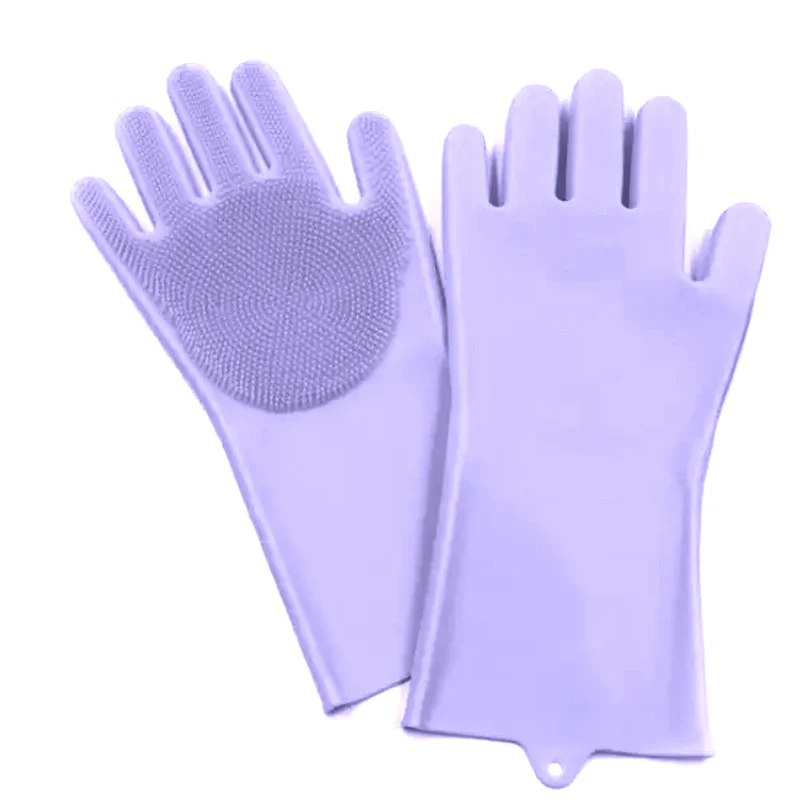 Furzone Pet/Dog/Cat Grooming Gloves <br>Perfect for Bathing & Cleaning <br>Lilac - Image 4