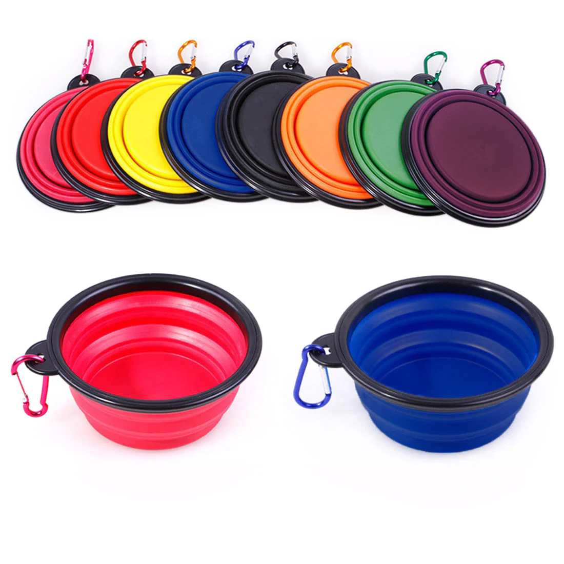 Furzone Portable Collapsible Dog/Cat Water & Food Bowl Small <br>Black <br>350ml - Image 3