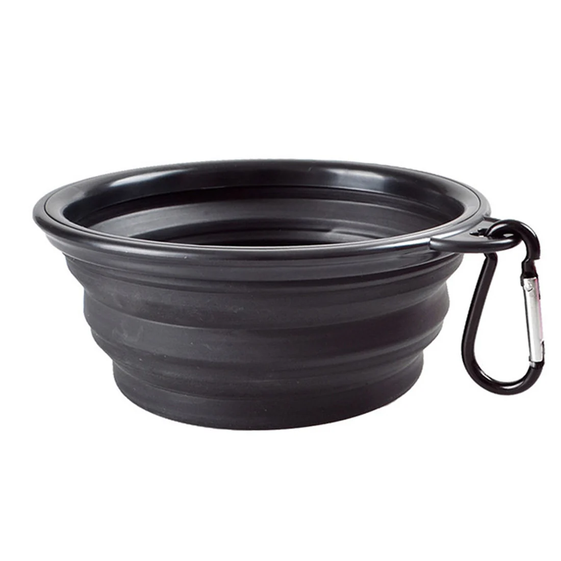 Furzone Portable Collapsible Dog/Cat Water & Food Bowl Large <br>Black <br>1000ml