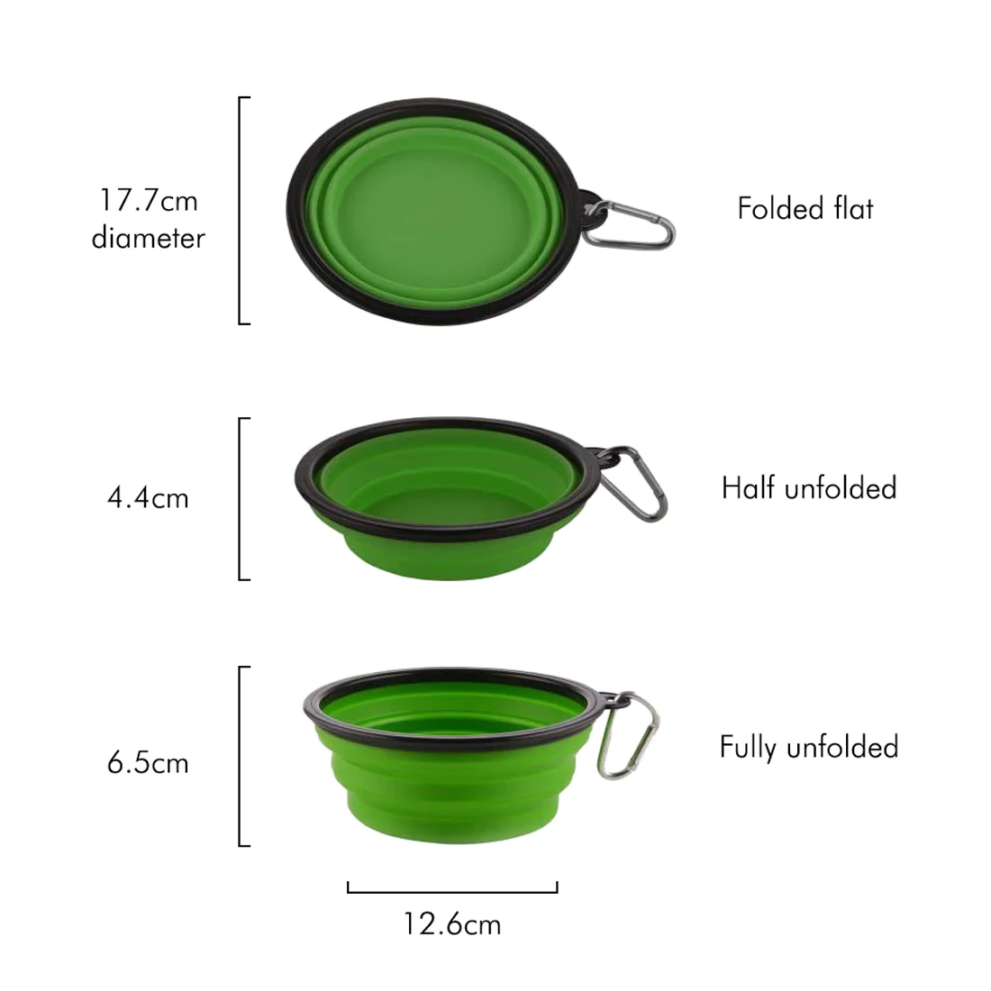 Furzone Portable Collapsible Dog/Cat Water & Food Bowl Large <br>Purple <br>1000ml - Image 4