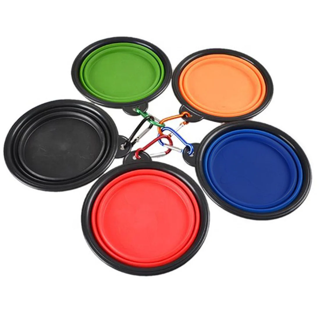 Furzone Portable Collapsible Dog/Cat Water & Food Bowl Small <br>Green <br>350ml - Image 2