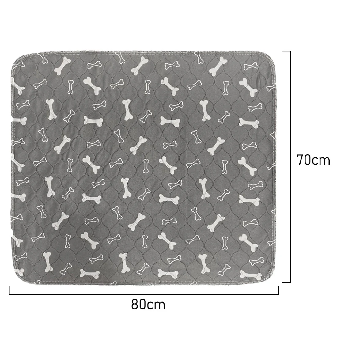 Furzone Reusable Dog/Puppy Training Pee Pads <br>Medium 70 x 80cm <br>Grey Bone - Image 3