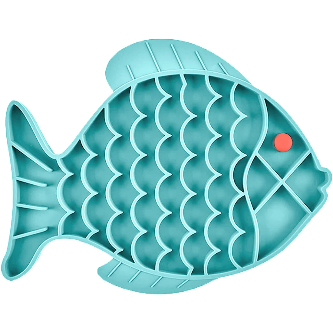 Furzone Silicone 2 In 1 Slow Feeder & Lick Bowl <br>Fish <br>Aqua