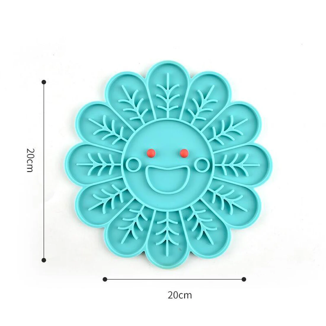 Furzone Silicone 2 In 1 Slow Feeder & Lick Bowl <br>Flower <br>Aqua - Image 2