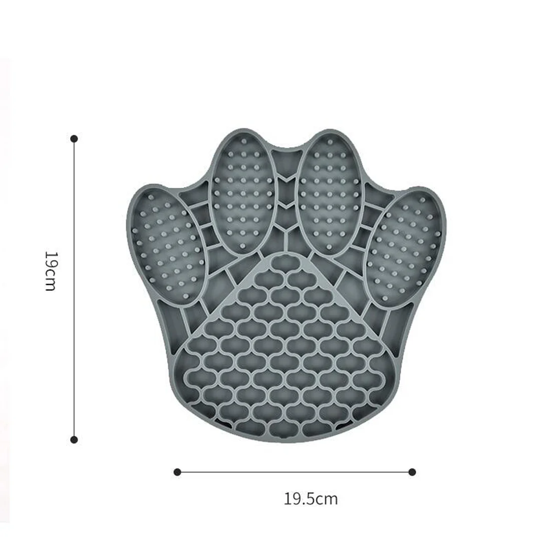 Furzone Silicone 2 In 1 Slow Feeder & Lick Bowl <br>Paw <br>Grey - Image 2