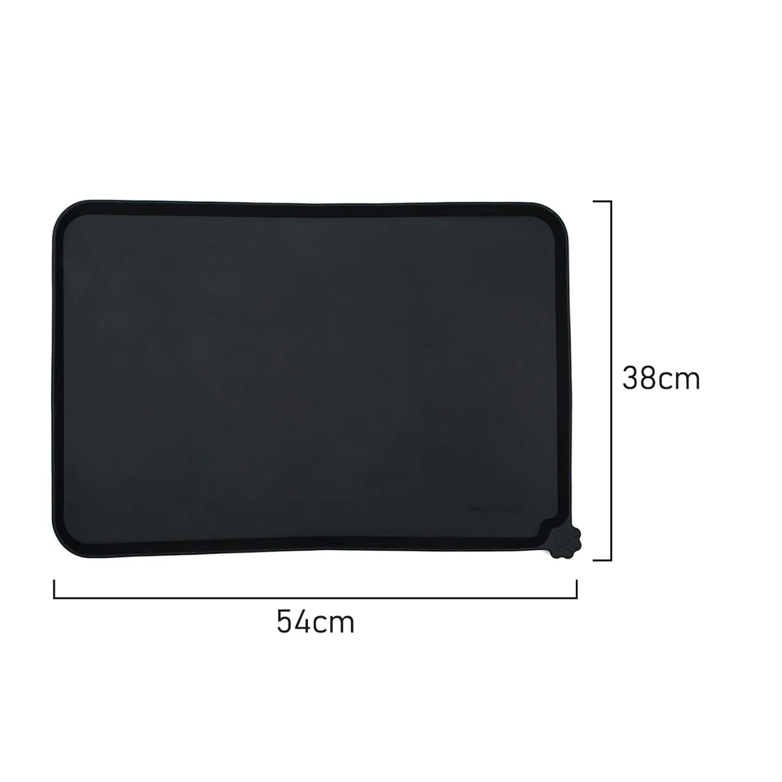 Furzone Silicone Waterproof Spillproof Pet Feeding Mat <br>Black <br>Large - 54 x 38cm - Image 7