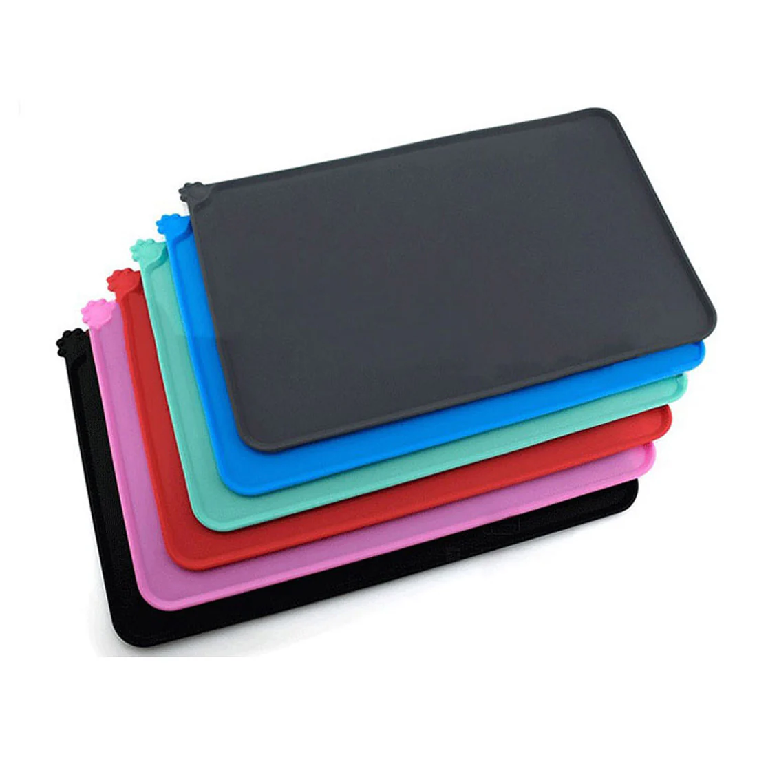 Furzone Silicone Waterproof Spillproof Pet Feeding Mat <br>Grey <br>Large 54 x 38cm - Image 2