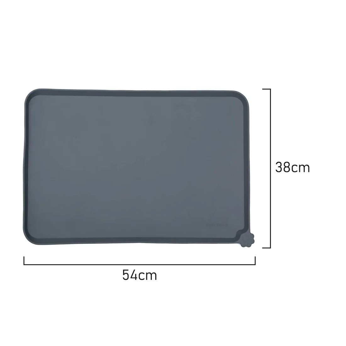 Furzone Silicone Waterproof Spillproof Pet Feeding Mat <br>Grey <br>Large 54 x 38cm - Image 7